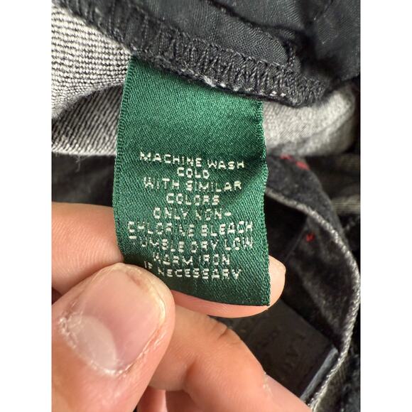 Ralph Lauren Jean Co Size 16 Classic Straight Denim Jeans Black Button Zip Pants - Picture 12 of 13